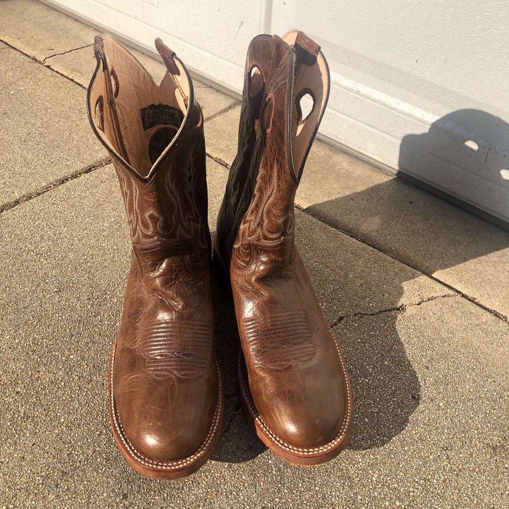 CABORCA COWBOY Boots Men’s Leather Pull Holes 11D